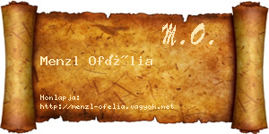 Menzl Ofélia névjegykártya